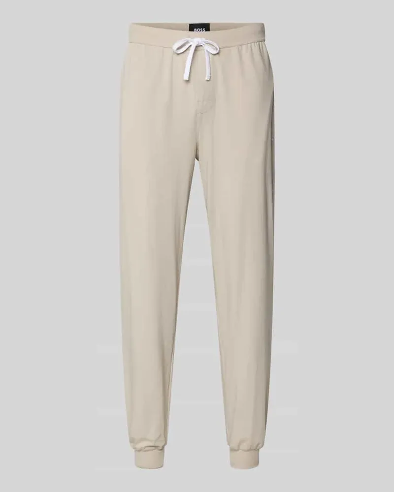 HUGO BOSS Regular Fit Sweatpants aus Baumwoll-Mix Mittelgrau