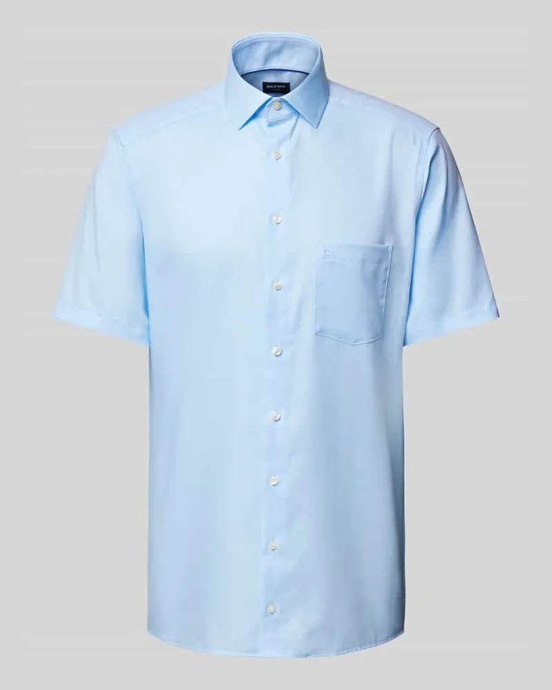 Olymp Modern Fit Business-Hemd mit 1/2-Arm Bleu