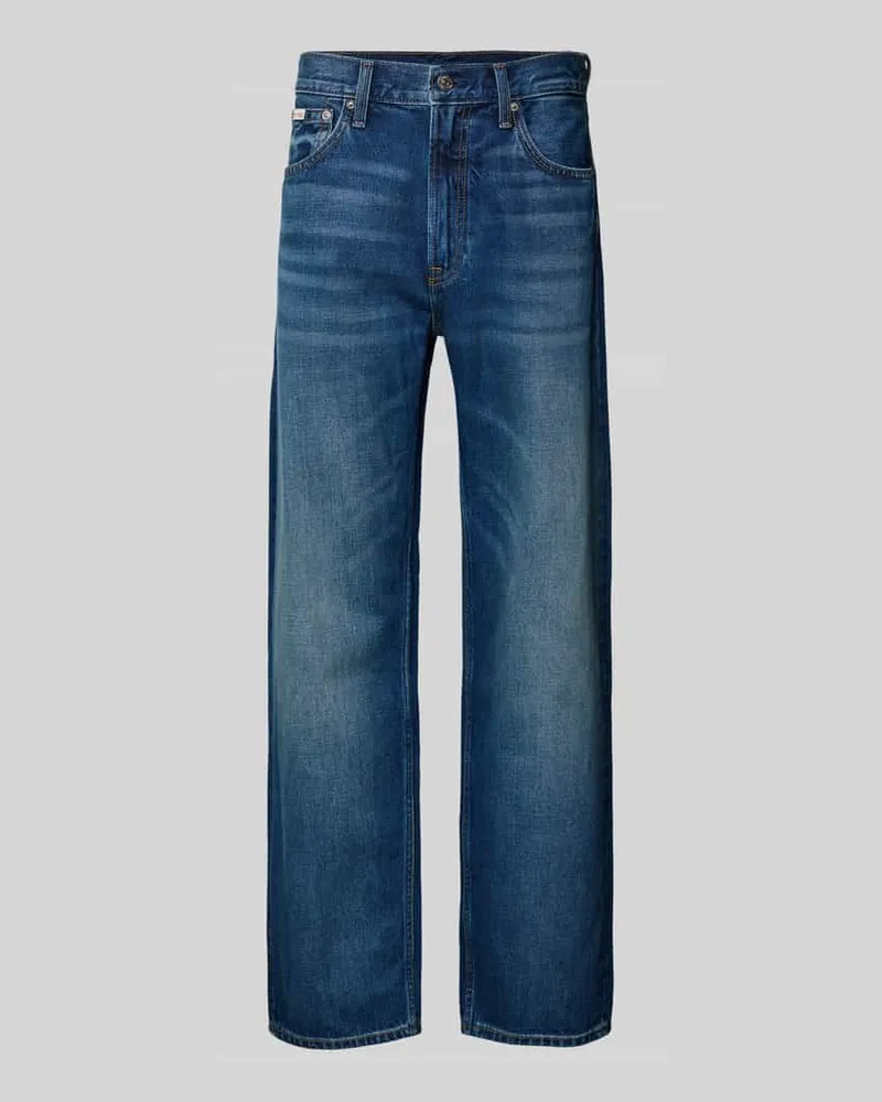 Calvin Klein Straight Fit Jeans mit Label-Detail Jeansblau