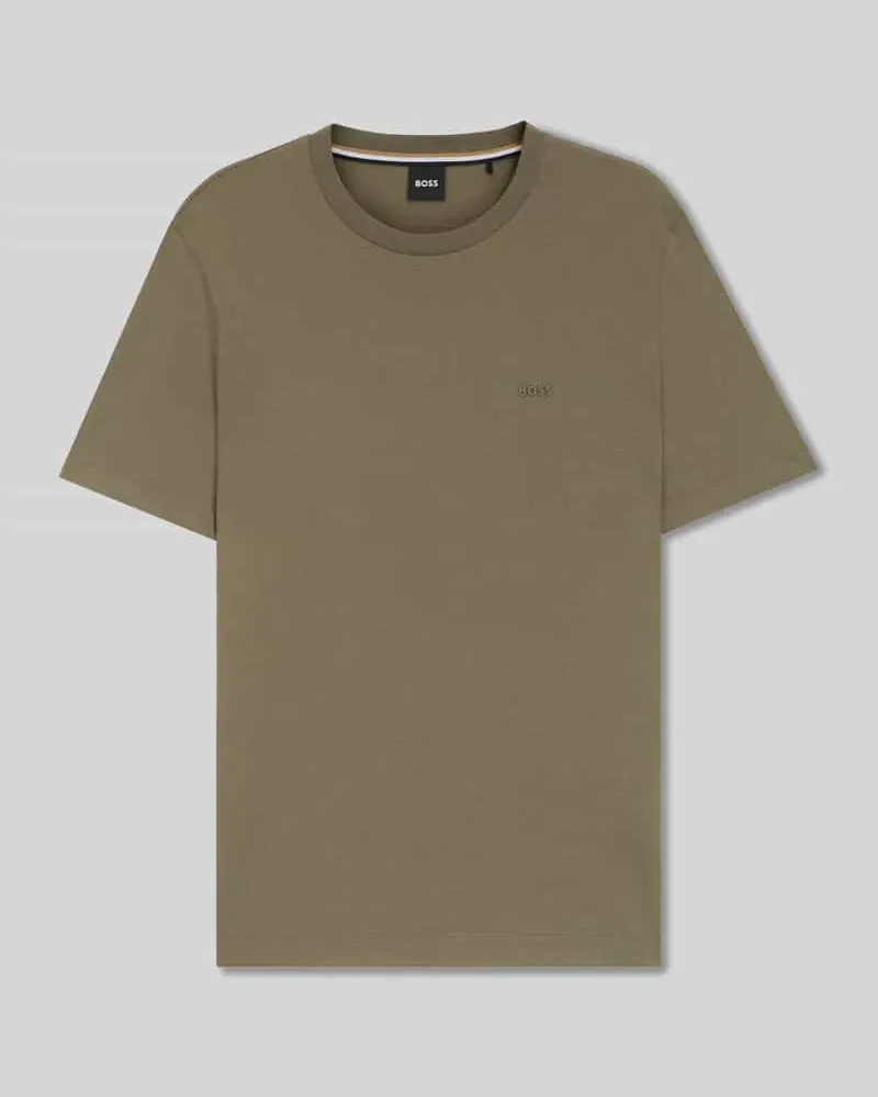 HUGO BOSS Regular Fit T-Shirt aus reiner Baumwolle Modell 'THOMPSON Schlamm