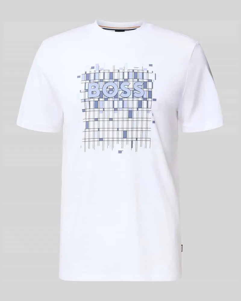HUGO BOSS Regular Fit T-Shirt aus reiner Baumwolle Modell 'THOMPSON Weiss
