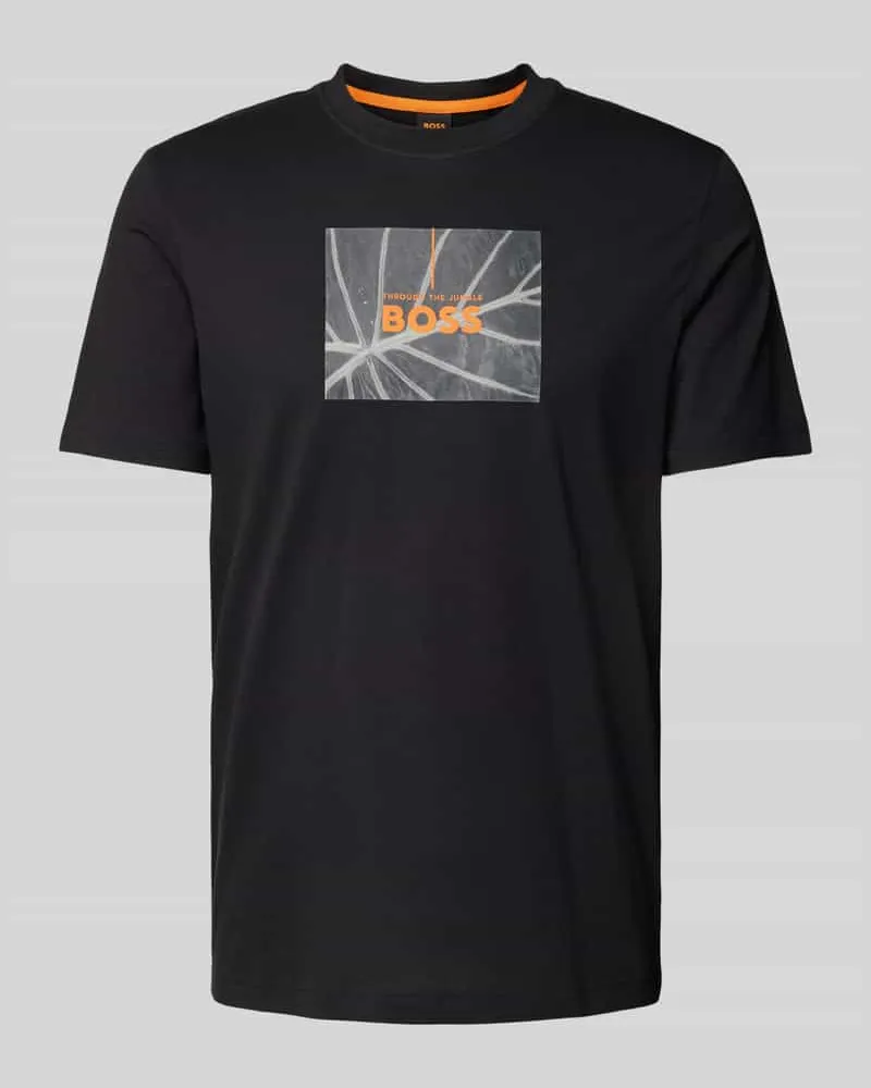HUGO BOSS T-Shirt mit Label-Print Modell 'Injungle 