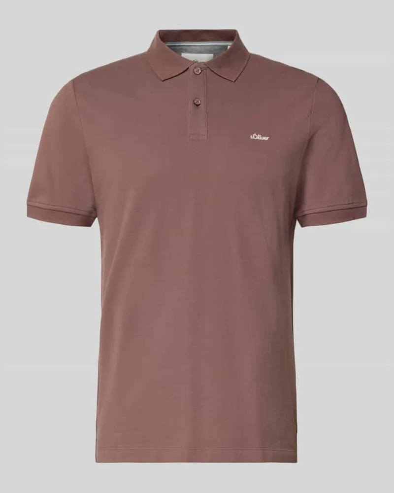 S.Oliver Regular Fit Poloshirt aus reiner Baumwolle Dunkelbraun