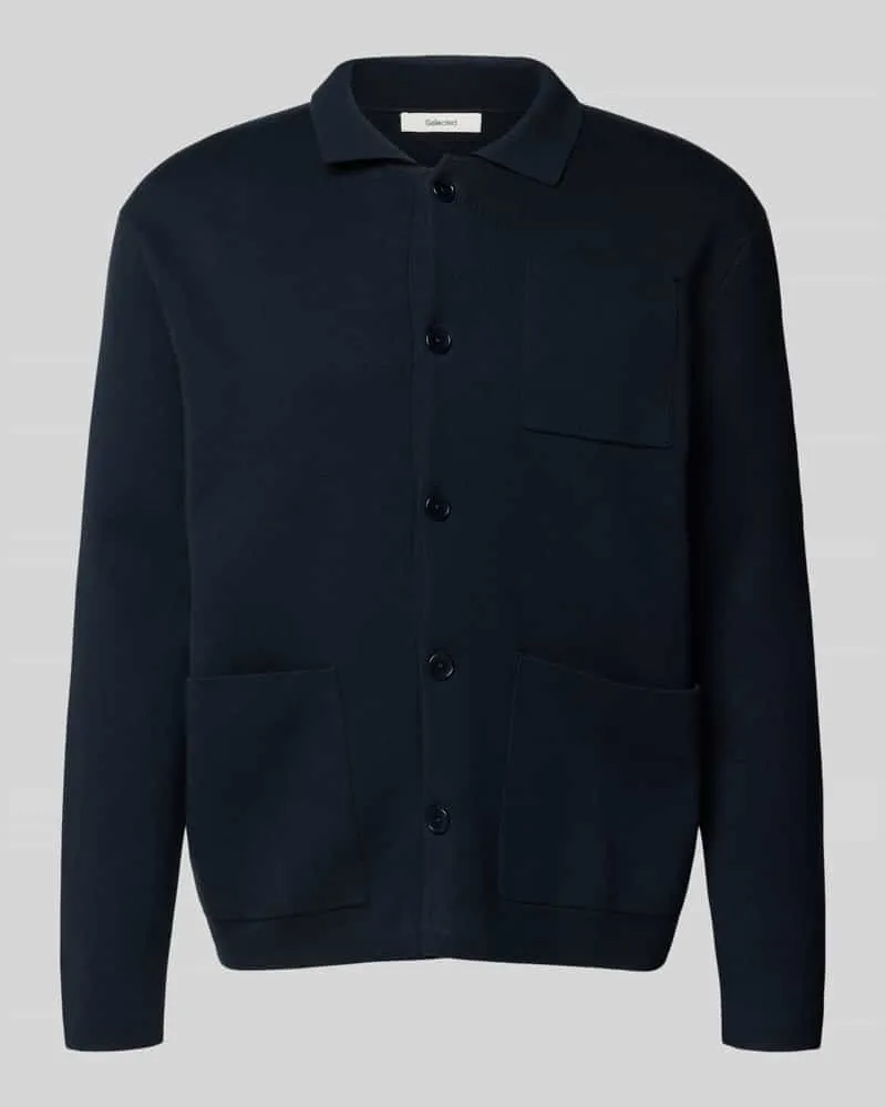 Selected Homme Relaxed Fit Strickjacke aus Baumwoll-Mix Modell 'MIKE 