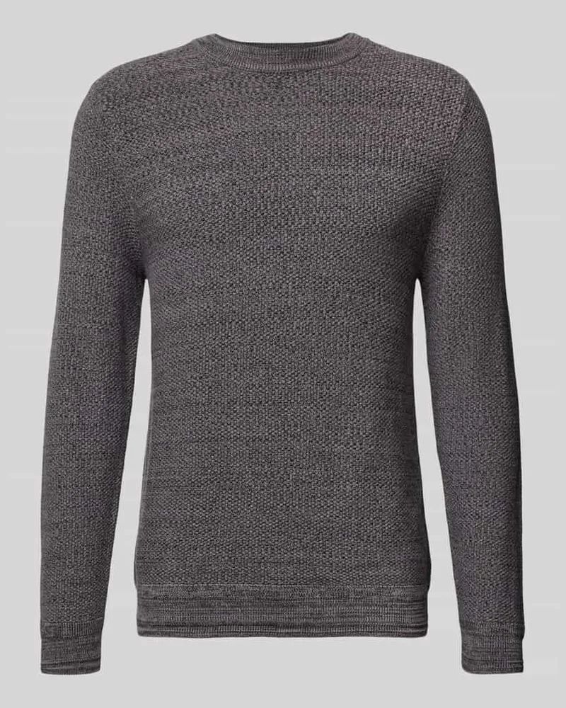 Superdry. Strickpullover mit gerippten Abschlüssen Black