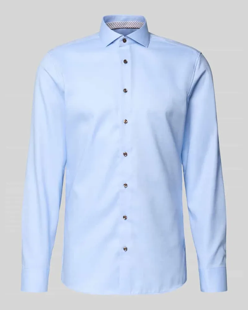 Eterna Regular Fit Business-Hemd mit Knopfleiste Bleu