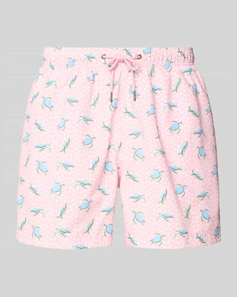 McNeal Badehose mit Gesäßtasche und Label-Patch Hellrosa