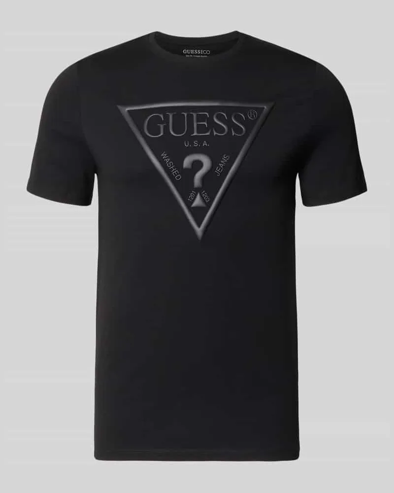 Guess T-Shirt mit Logo und Rundhalsausschnitt Black
