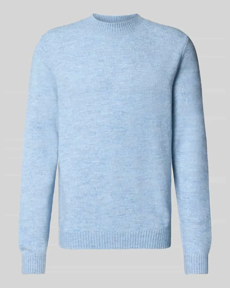 McNeal Regular Fit Strickpullover mit gerippten Abschlüssen Blau