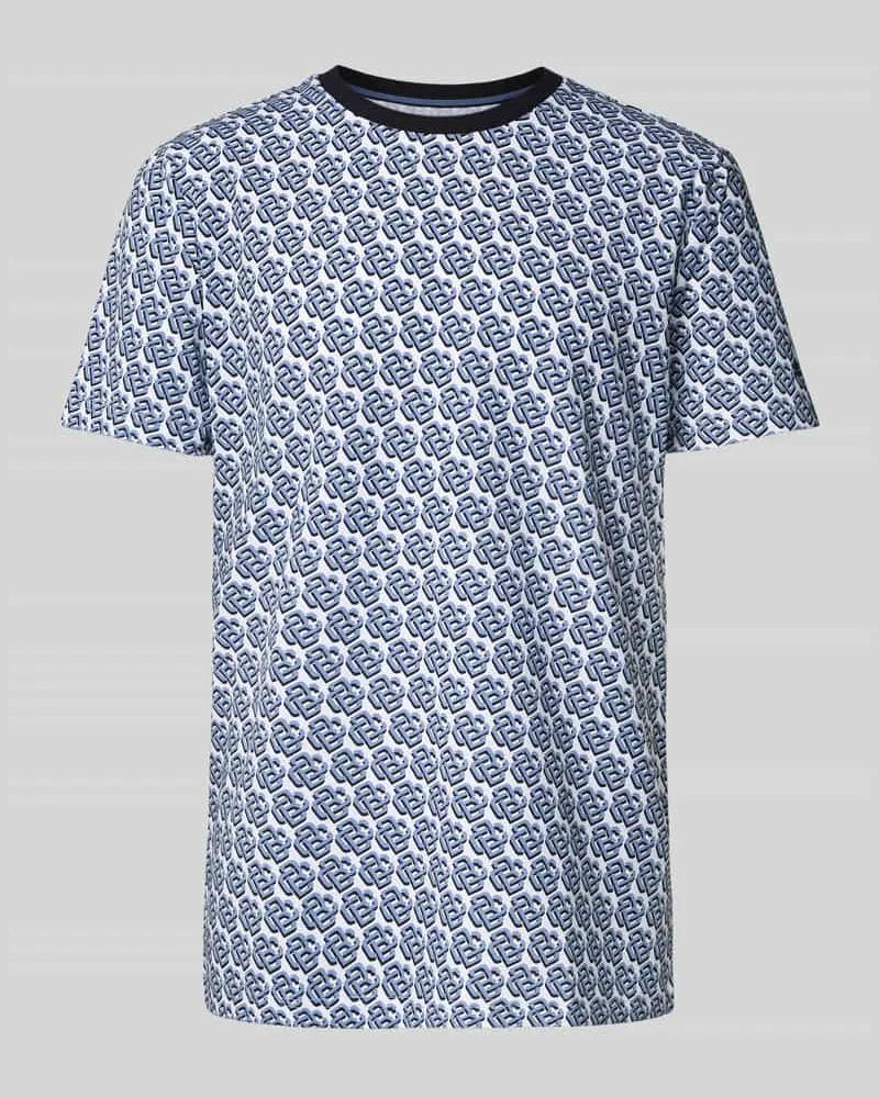 Christian Berg T-Shirt mit geripptem Rundhalsausschnitt 