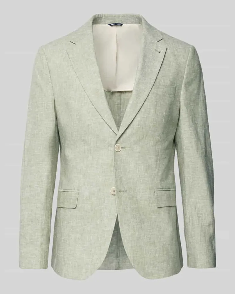 McNeal Sakko aus Leinen-Mix mit Pattentaschen Dunkelgruen