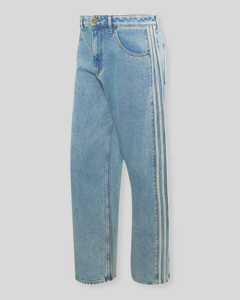 adidas Wide Leg Jeans aus reiner Baumwolle Jeansblau