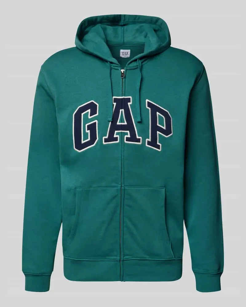 GAP Sweatjacke mit Logo und Känguru-Tasche Smaragd