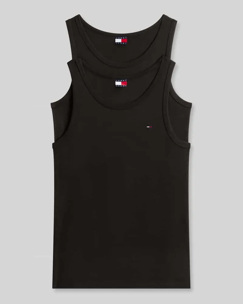 Tommy Hilfiger Slim Fit Tank Top aus reiner Baumwolle im 2er-Pack Black