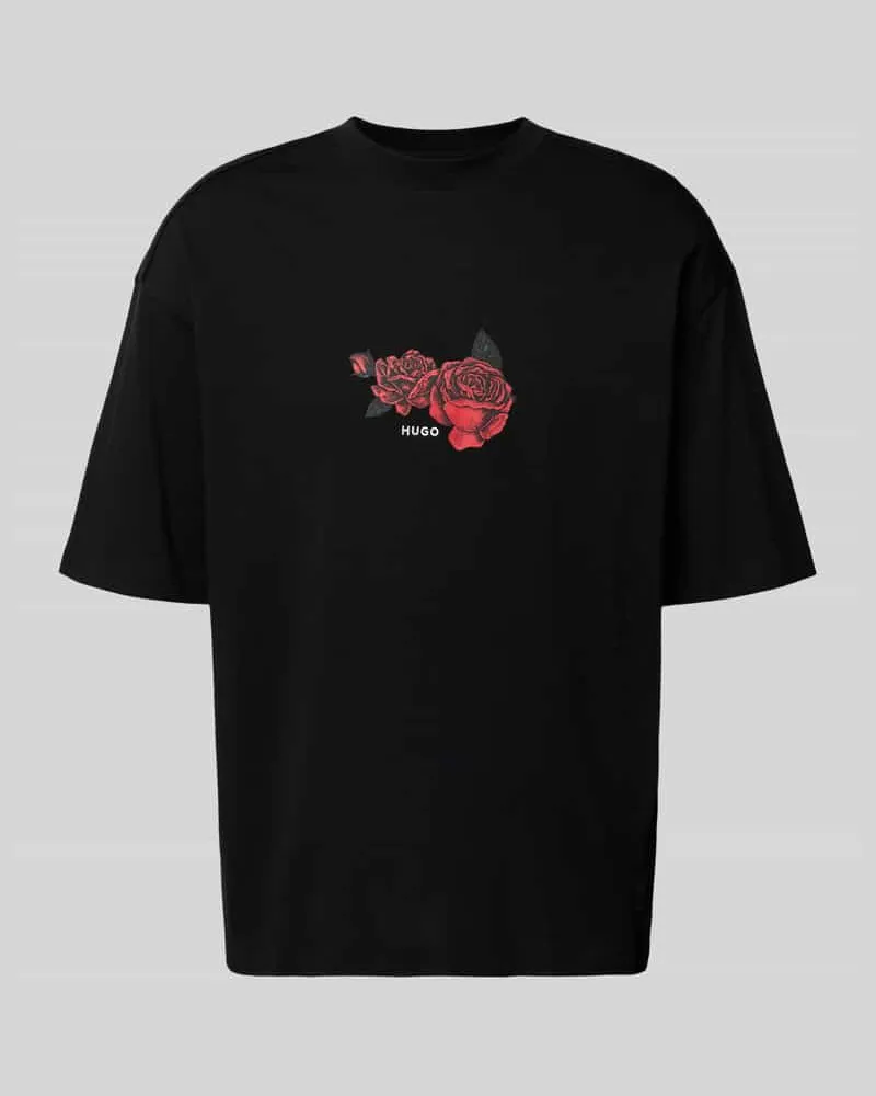HUGO BOSS Oversized T-Shirt aus reiner Baumwolle Modell 'DOMANS Black