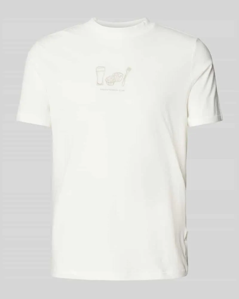 Blend T-Shirt mit Label-Stitching Modell 'JALLE Weiss