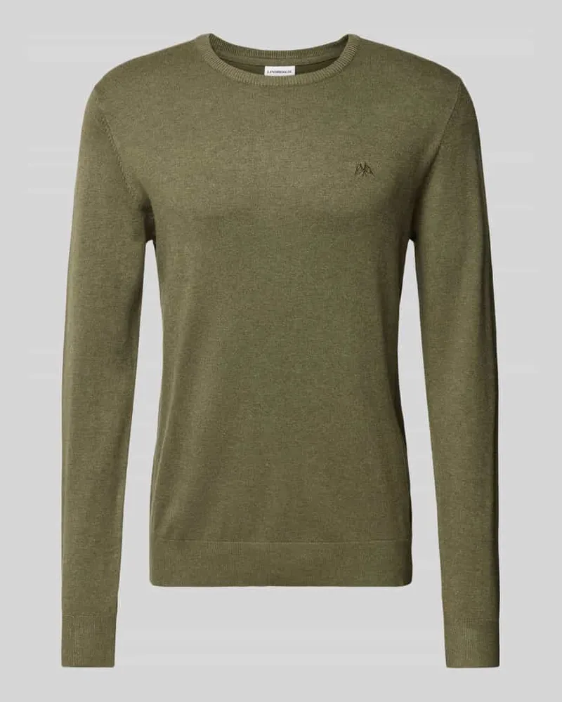 Lindbergh Strickpullover mit gerippten Abschlüssen Oliv