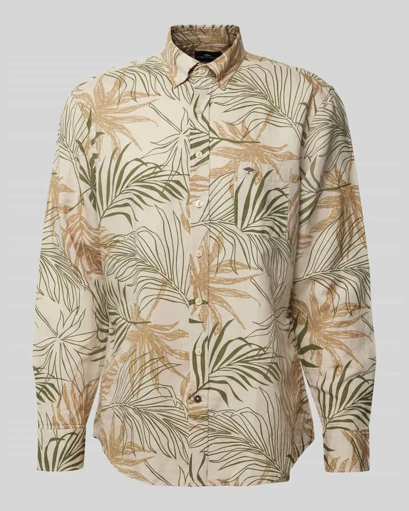 Fynch-Hatton Slim Fit Freizeithemd aus Leinen-Mix 