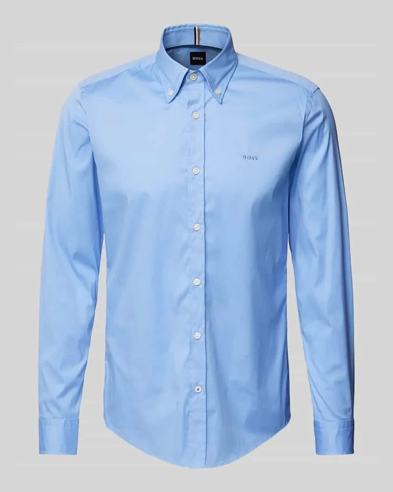 HUGO BOSS Regular Fit Business-Hemd mit Label-Stitching Modell 'Roan 