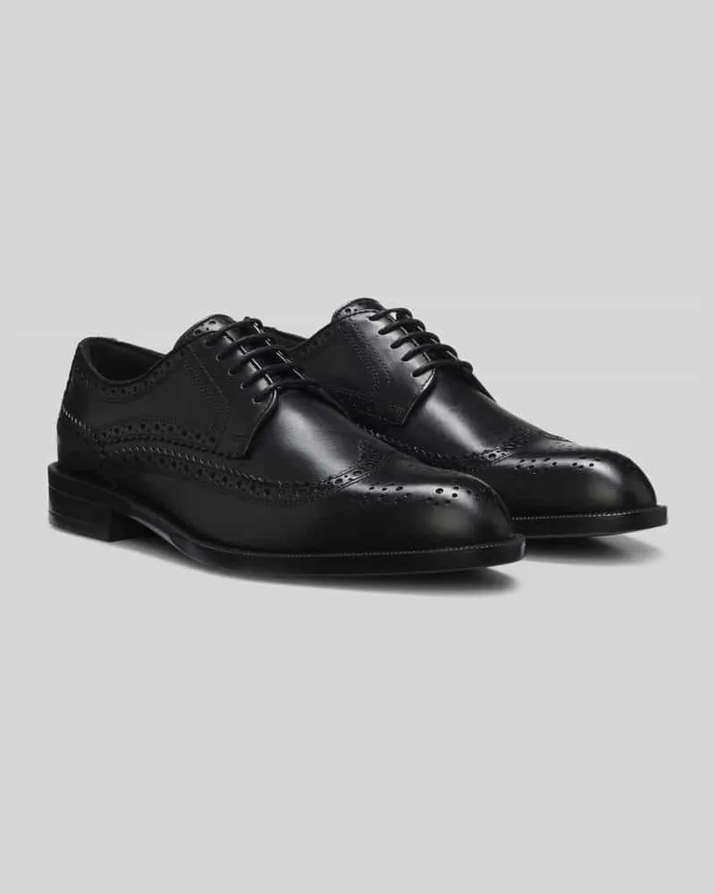 HUGO BOSS Schnürschuhe aus echtem Leder Modell ''Tayil_Derb Black