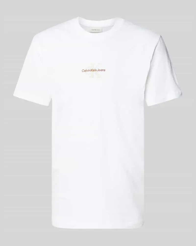 Calvin Klein T-Shirt mit Rundhalsausschnitt und Label-Stitching 