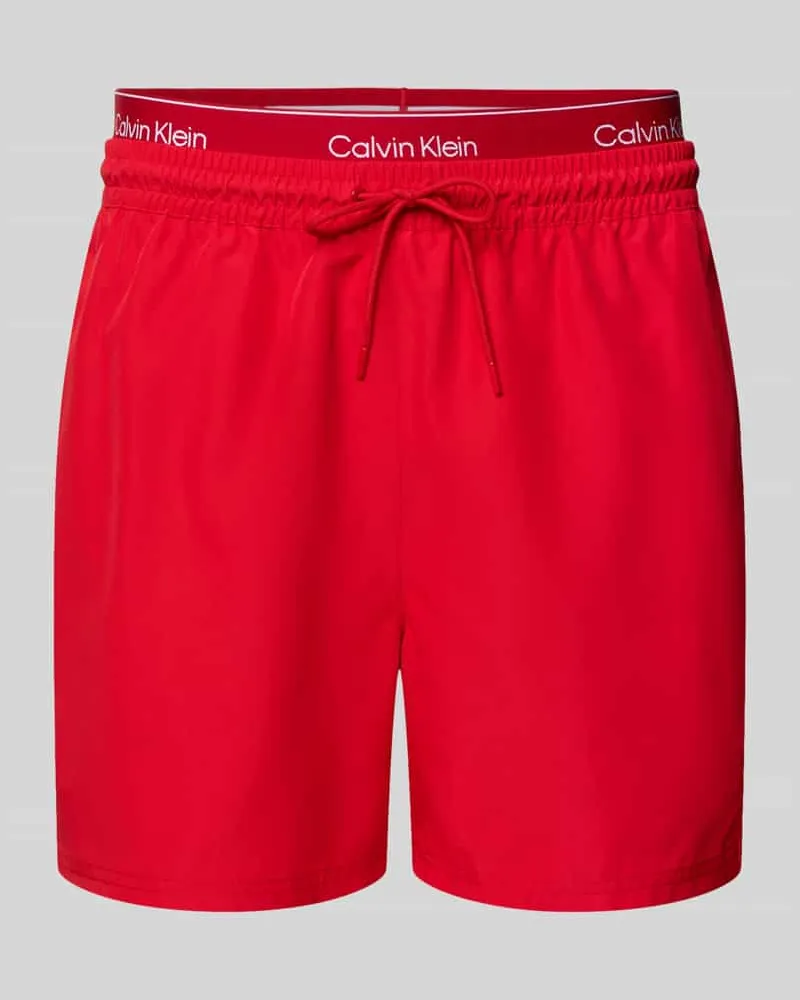 Calvin Klein Regular Fit Shorts mit integriertem Slip Rot