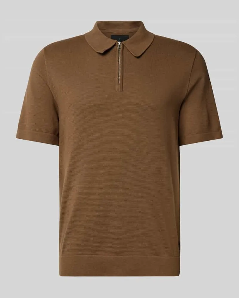 Jack & Jones Regular Fit Poloshirt mit Label-Detail Modell 'MILANO SPRING Mittelbraun
