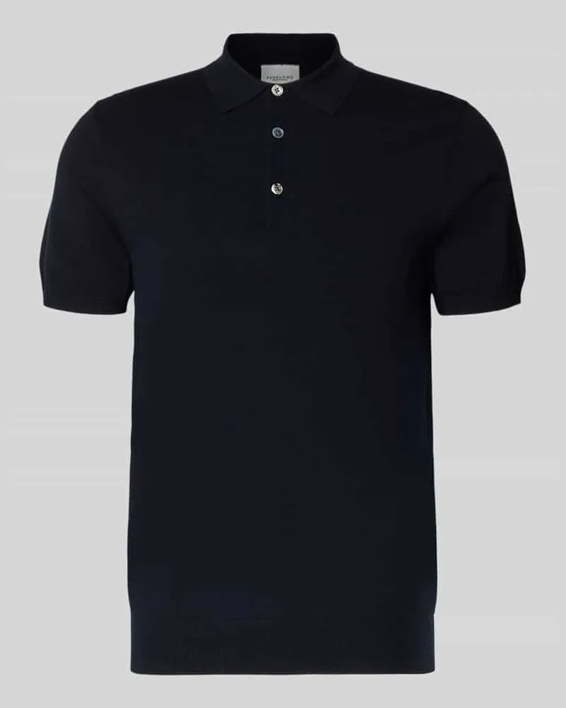 Profuomo Slim Fit Poloshirt mit Knopfleiste Marine