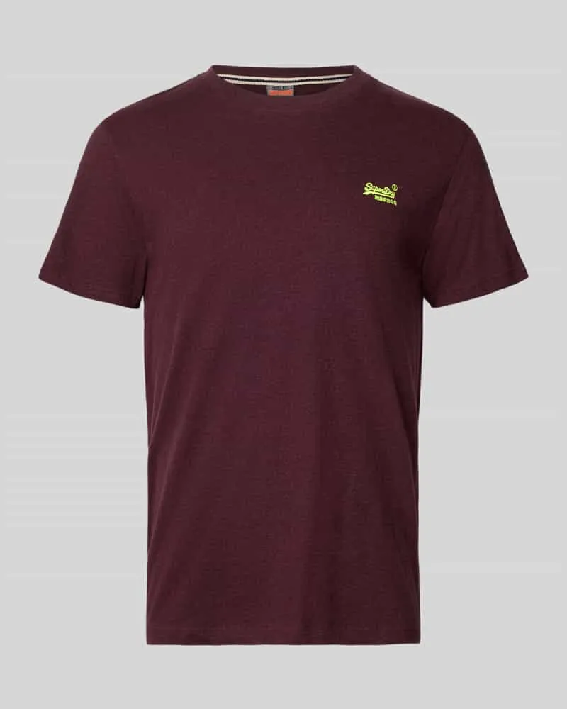 Superdry. Regular Fit T-Shirt mit Logo-Stitching Bordeaux