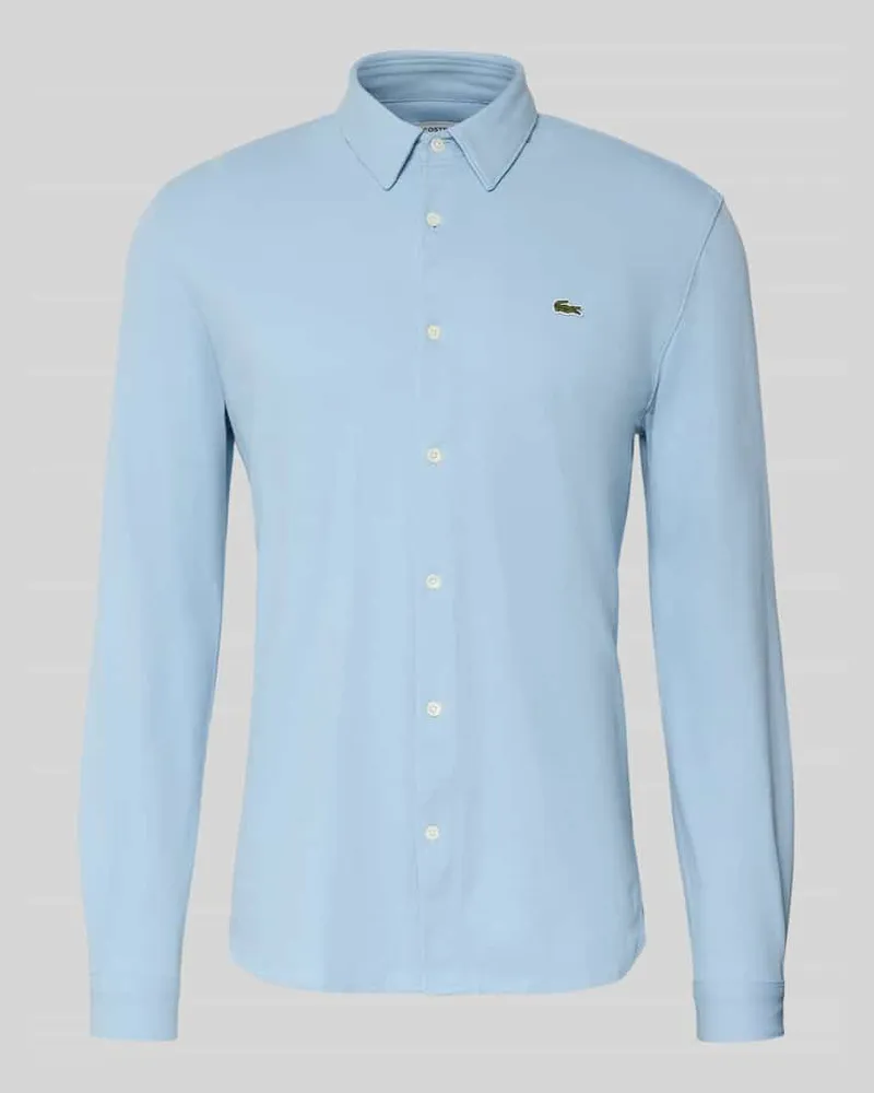 Lacoste Slim Fit Freizeithemd aus reiner Baumwolle Hellblau