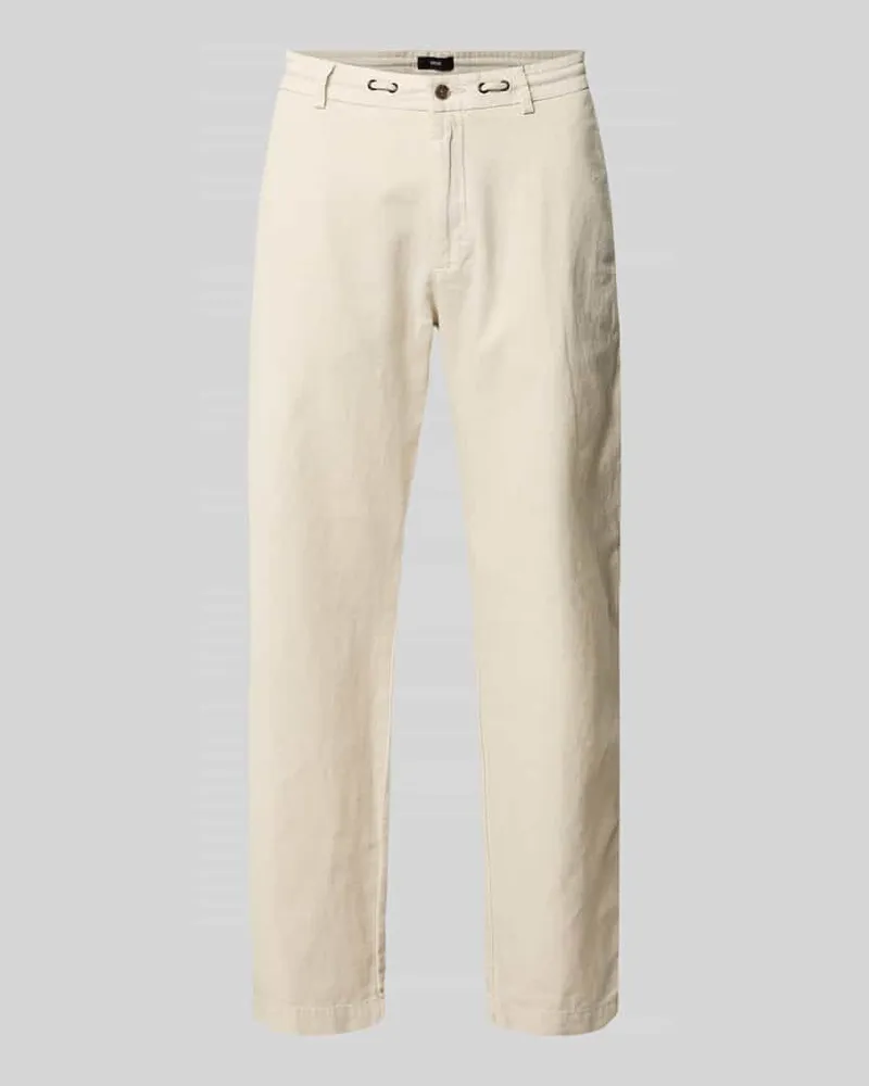 cinque Hose aus Leinen-Baumwoll-Mix mit Tunnelzug Beige