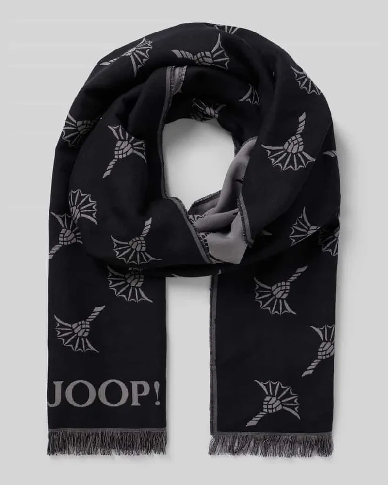 JOOP! Schal mit Label-Print Modell 'Feris Black