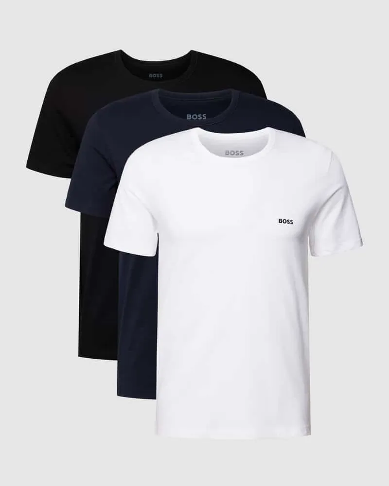 HUGO BOSS T-Shirt mit Label-Stitching im 3er-Pack Modell 'Classic 