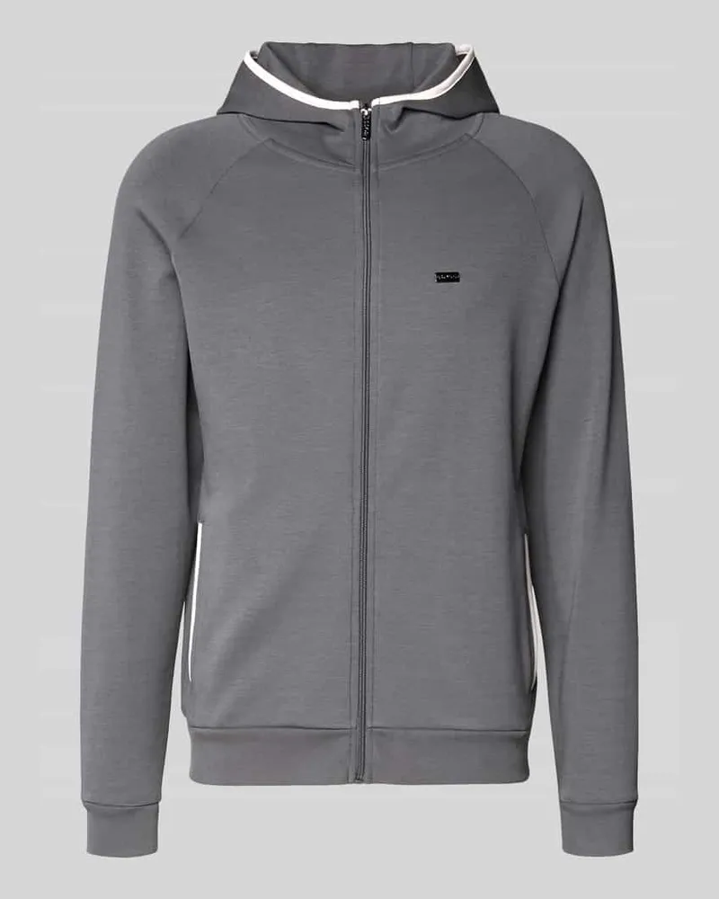 HUGO BOSS Regular Fit Sweatjacke aus Baumwoll-Mix Modell 'SENSE Dunkelgrau