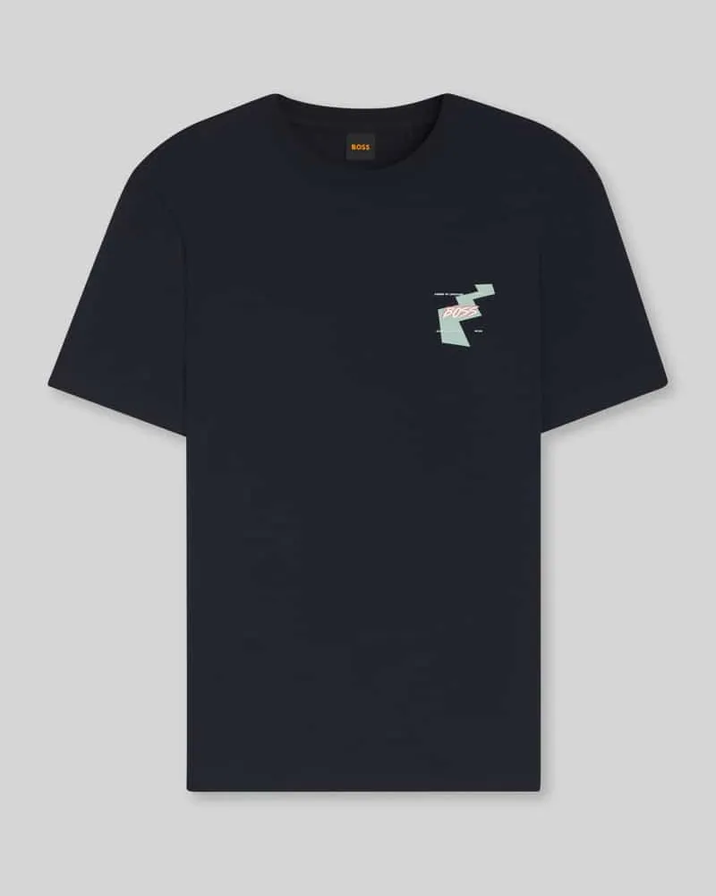 HUGO BOSS Relaxed Fit T-Shirt aus reiner Baumwolle Modell 'MOVEMENT Marine