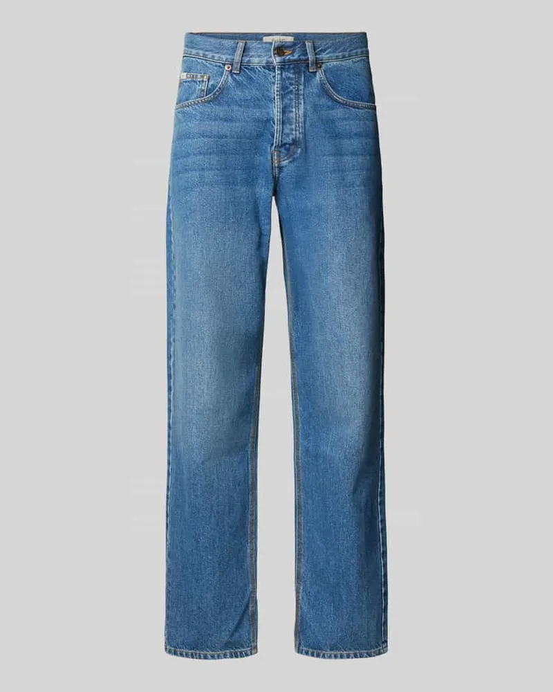 forét Straight Leg Jeans im 5-Pocket-Design Modell 'HEATH Jeansblau