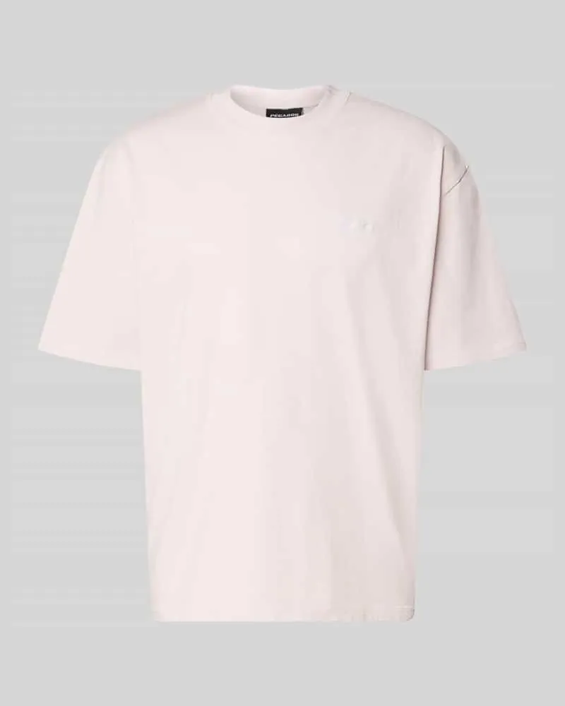 PEGADOR Oversized T-Shirt mit Label-Stitching Flieder