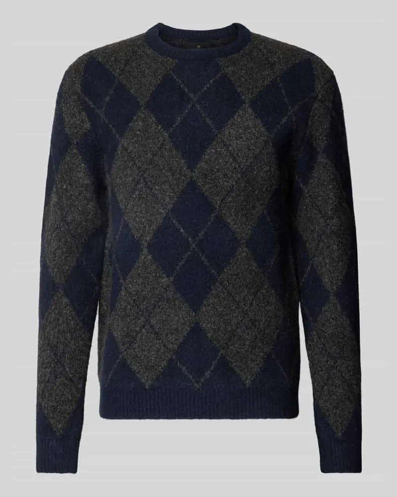 Jack & Jones Regular Fit Strickpullover aus elastischem Woll-Mix Marine
