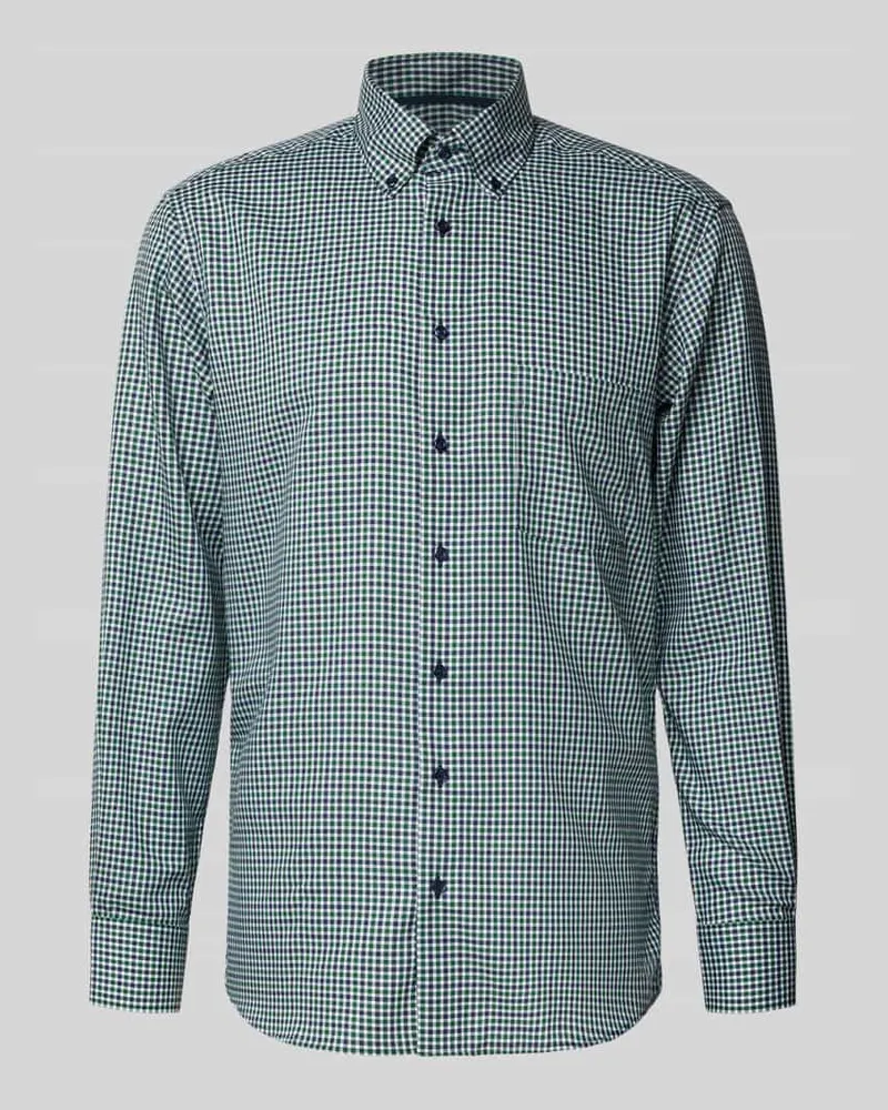 Eterna Modern Fit Business-Hemd mit Button-Down-Kragen Gruen