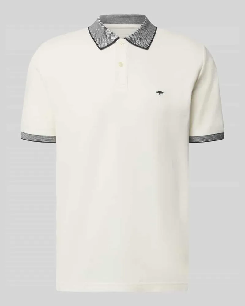 Fynch-Hatton Modern Fit Poloshirt mit Stitching Offwhite