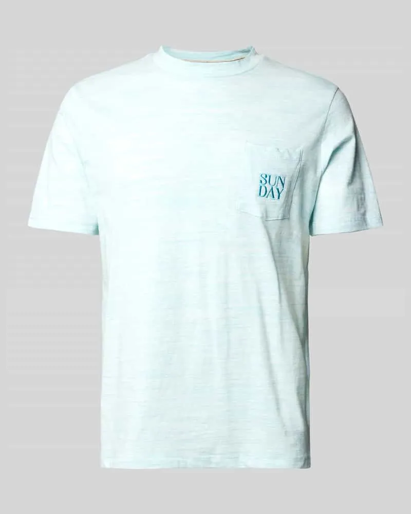 Blend T-Shirt mit Motiv-Stitching Modell 'UEFFI Aqua