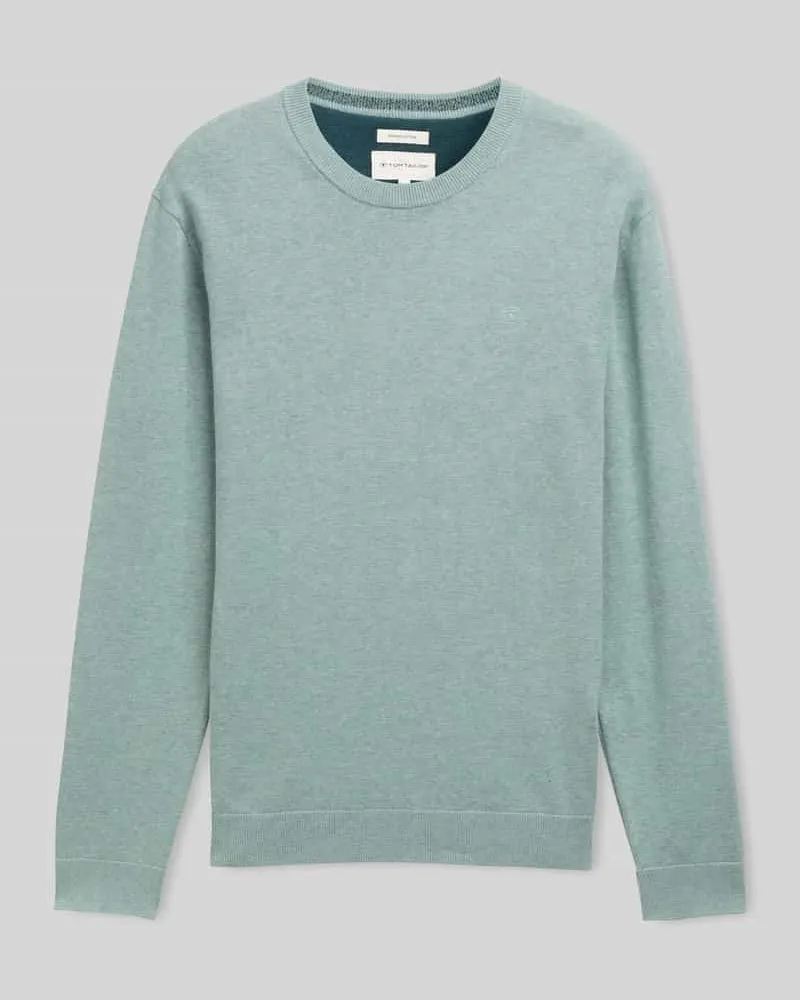 Tom Tailor Regular Fit Pullover aus reiner Baumwolle Mint