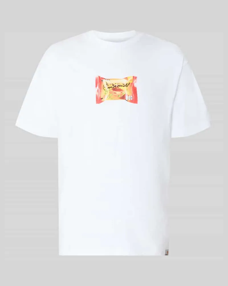 Carhartt WIP Regular Fit T-Shirt mit Motiv-Print Modell 'Road Side Snack Weiss