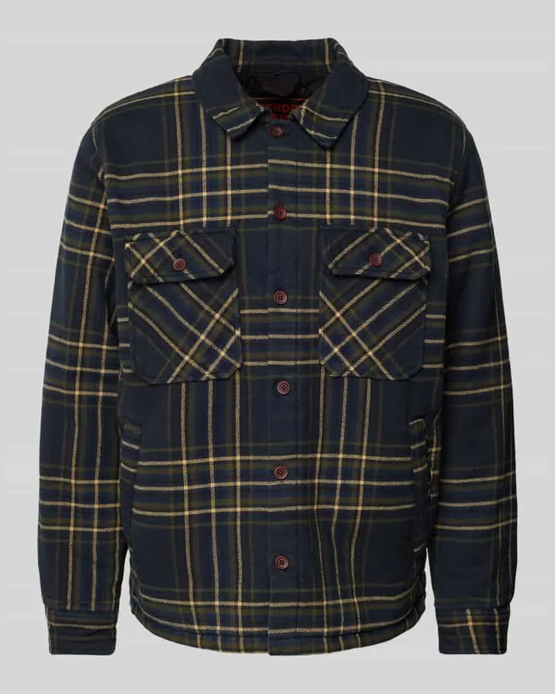 Superdry. Regular Fit Hemdjacke mit Kentkragen Modell 'Surplus Orange