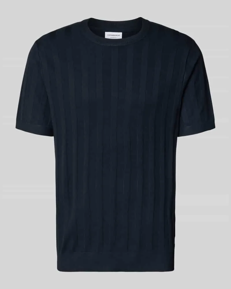 Lindbergh Strickshirt aus Viskose-Mix mit Rundhalsausschnitt Marine