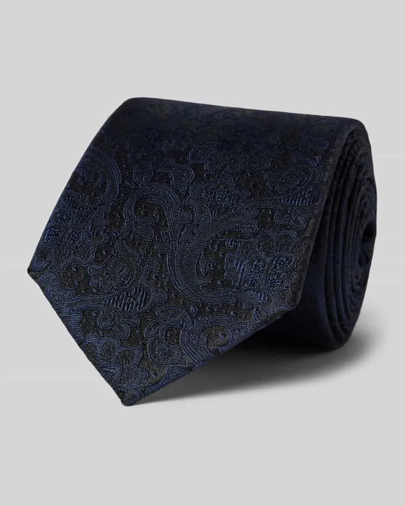 Monti Seidenkrawatte mit Paisley-Muster Marine