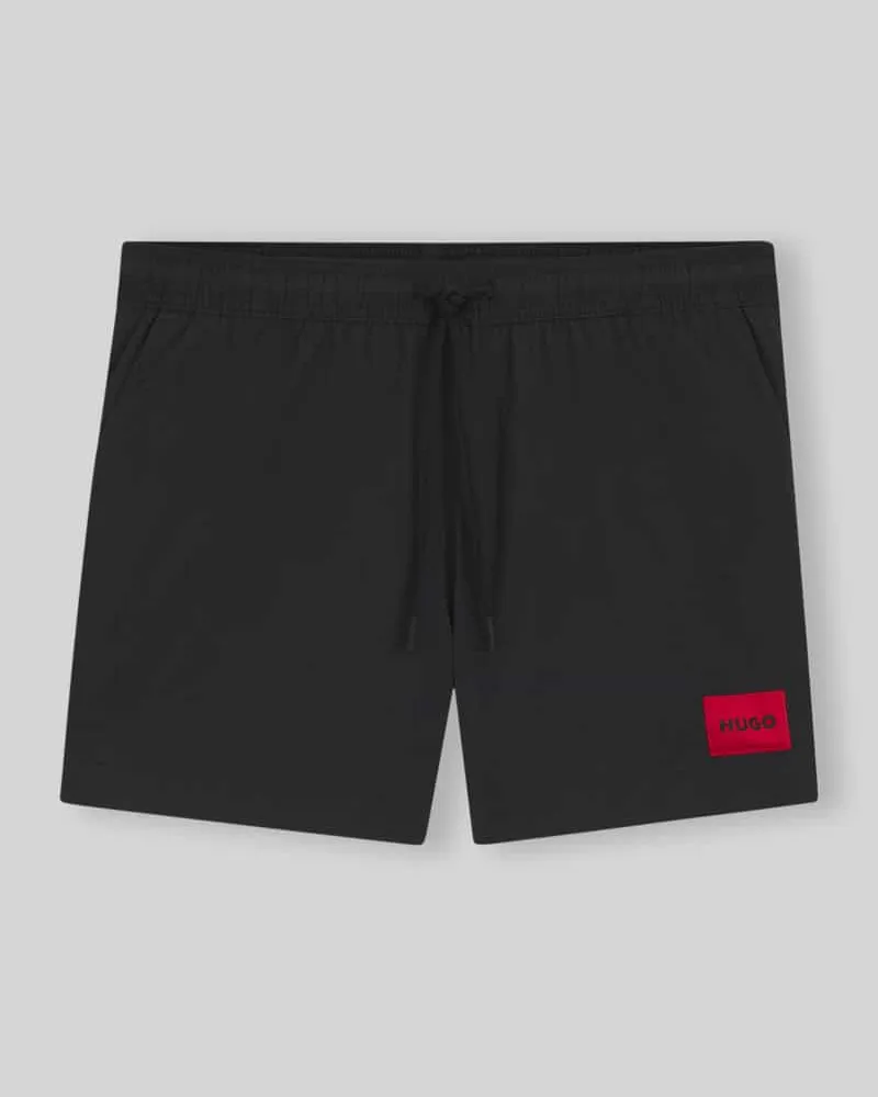 HUGO BOSS Badeshorts mit Label-Patch Modell 'DOMINICA Black