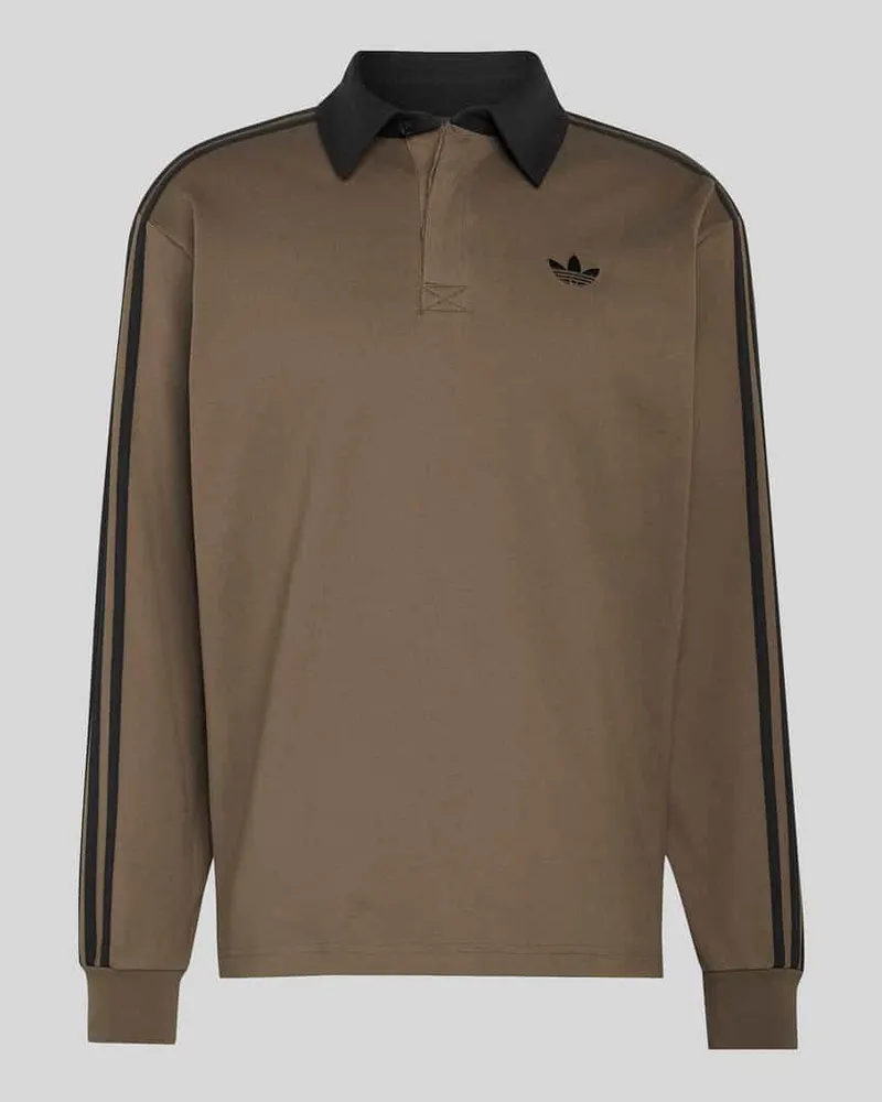 adidas Relaxed Fit Rugbyshirt aus reiner Baumwolle Anthrazit