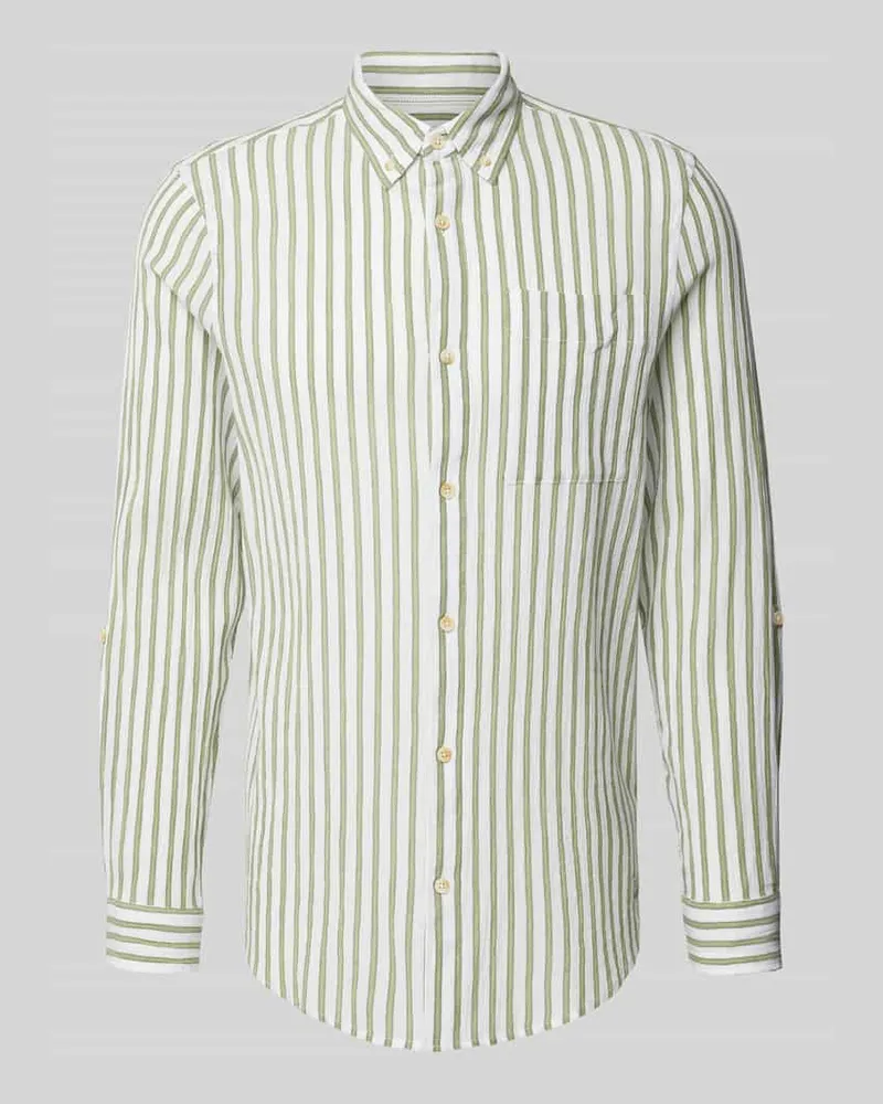 Scotch&Soda Regular Fit Freizeithemd mit Button-Down-Kragen Hellgruen