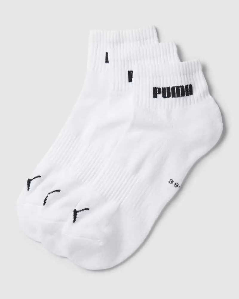 Puma Sneakersocken mit Label-Print im 3er-Pack Weiss
